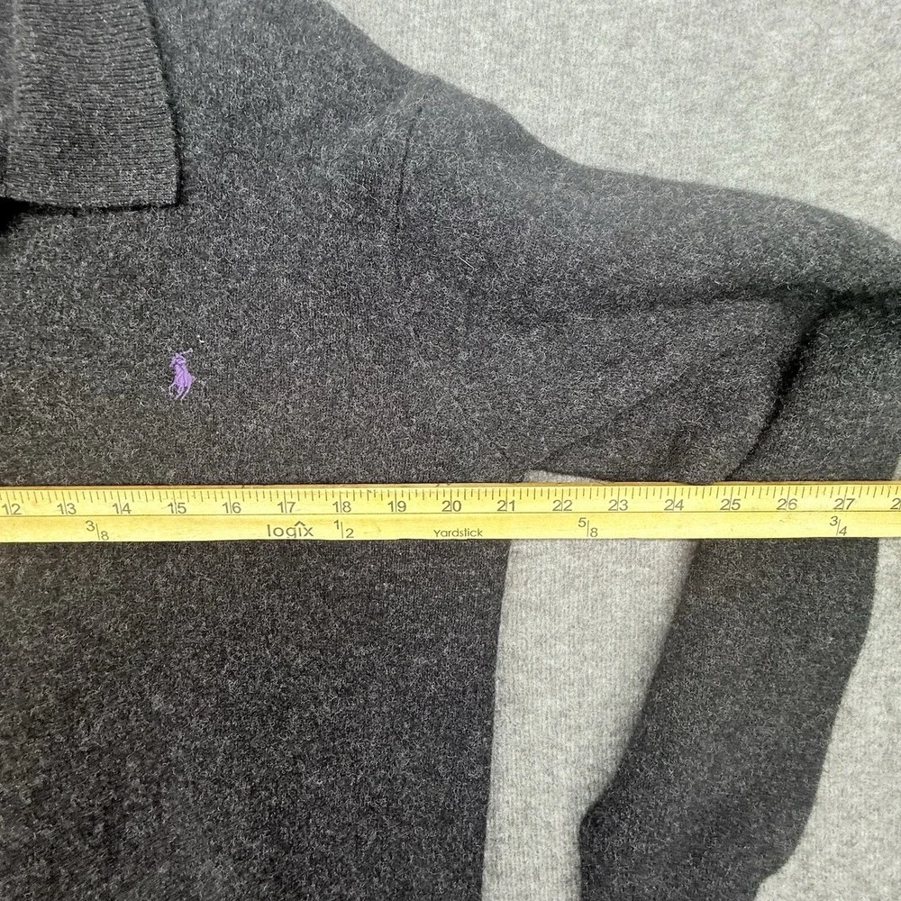 Polo Ralph Lauren Polo Shirt Mens Black Long Sleeve Lambs Wool Pony Large Runs S